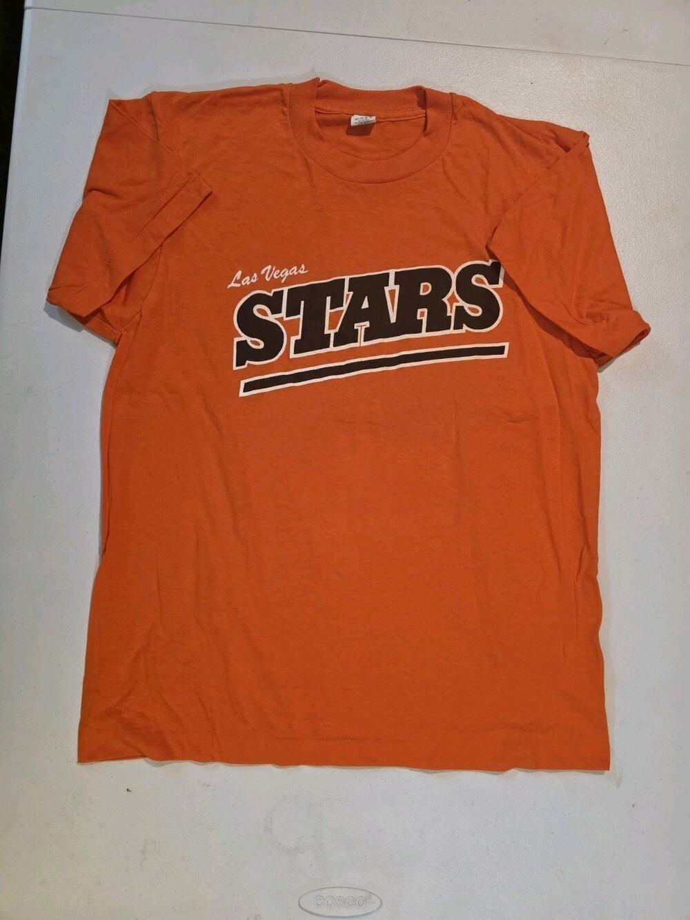 Vtg Las Vegas Stars Shirt Screen Stars Best Orange Single Stitch USA L BASEBALL